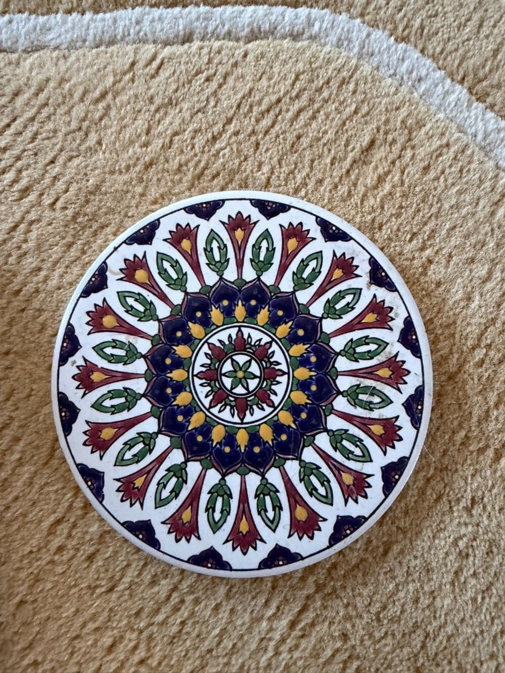 Nassos Rhodes Handmade Ceramic Decorative Wall Plate 4.5in Turkish Floral